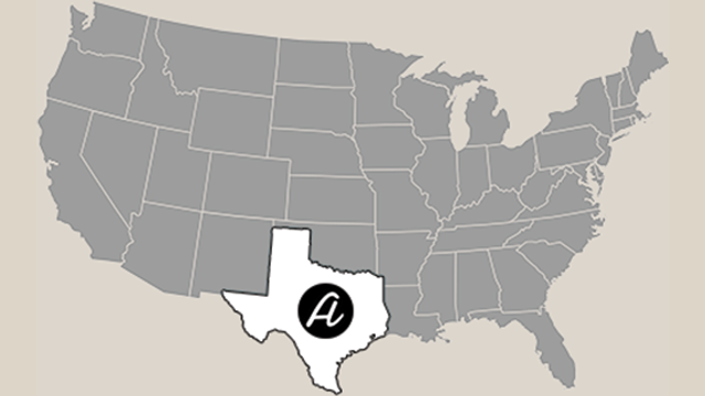 United States service area map highlighting Texas